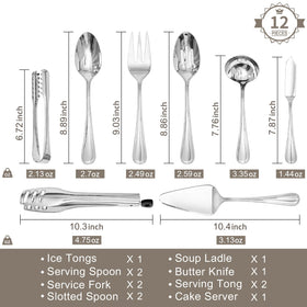KINGSTONE teardrop serving fork designed for easy portioning large dishes.