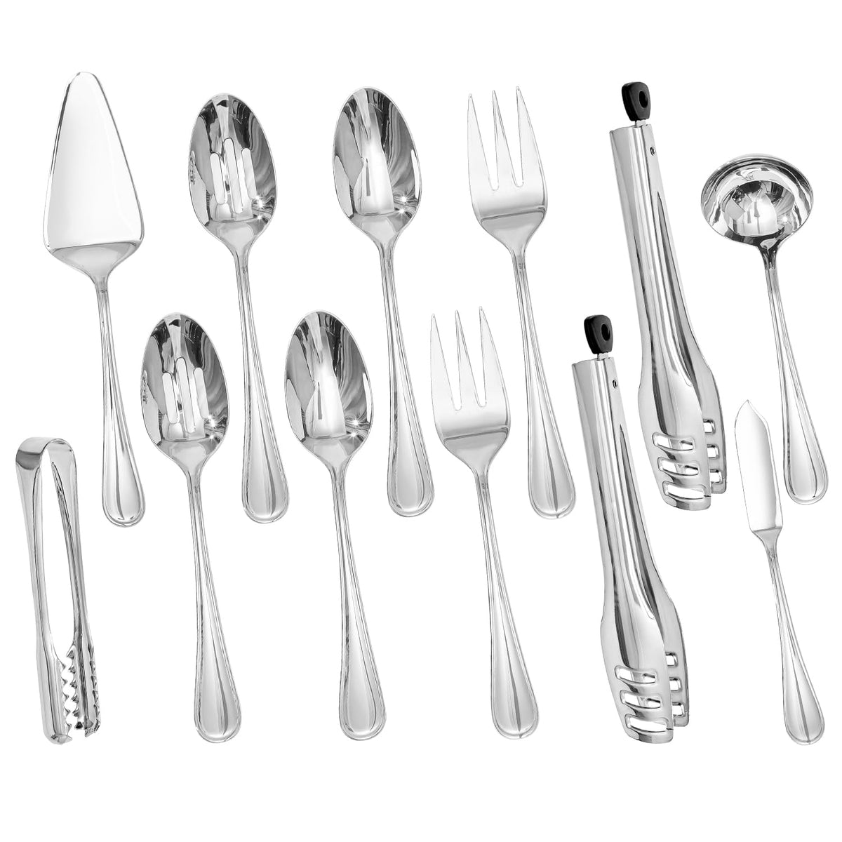 KINGSTONE teardrop serving spoon with balanced weight for effortless buffet service.