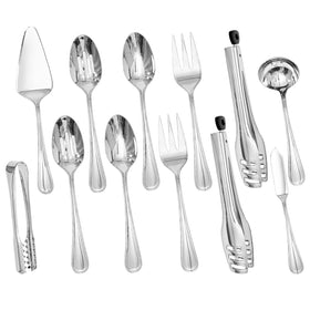 KINGSTONE teardrop serving spoon with balanced weight for effortless buffet service.