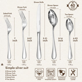 KINGSTONE teardrop salad fork beside plate, comfortable weight and balanced feel.