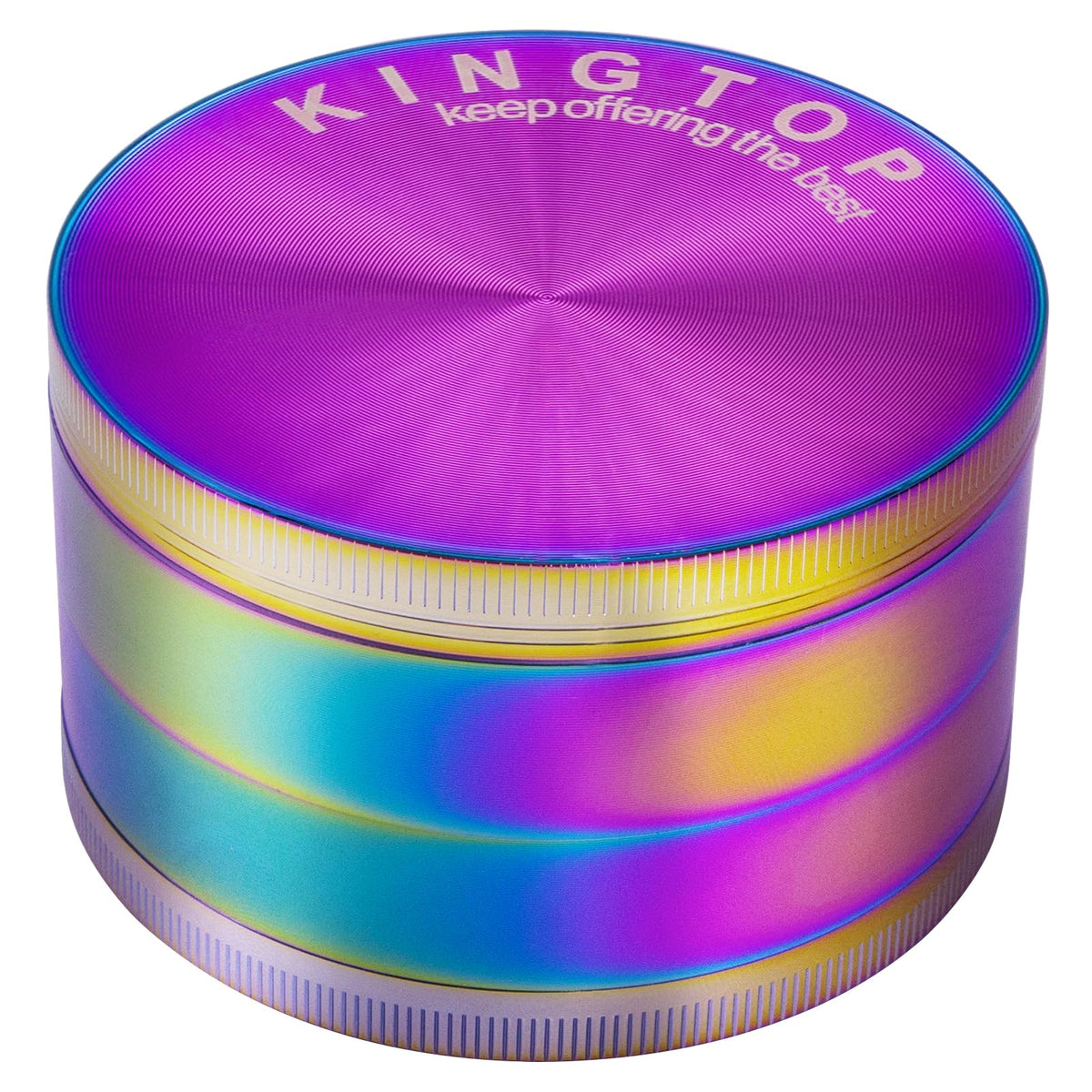Kingtop 3-inch large grinder with colorful finish for smooth, mess-free grinding.