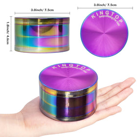 Kingtop grinder magnetic lid shows secure seal to prevent spills.