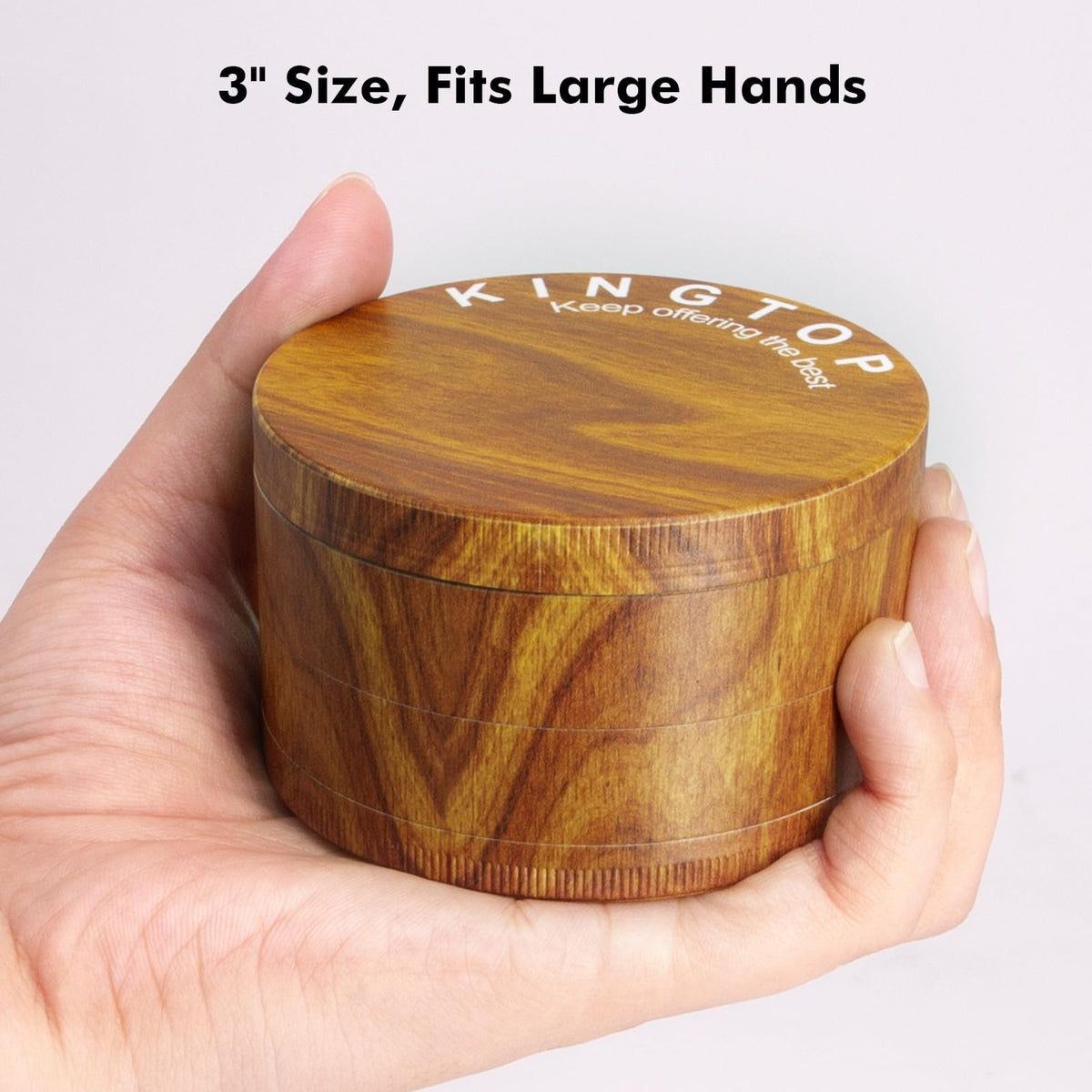 KINGTOP grinder ergonomic handle and smooth rotation improve control while grinding.