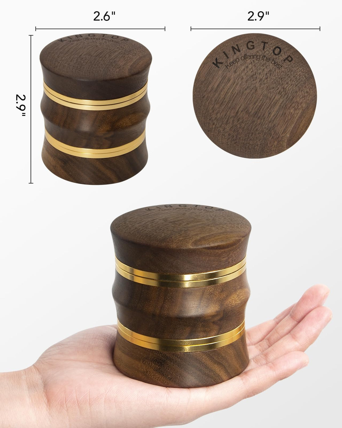 KINGTOP Grinder uses a mesh-free design for easy cleaning and more storage.