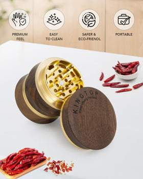 KINGTOP spice storage chamber keeps dry spices within reach for seasoning.