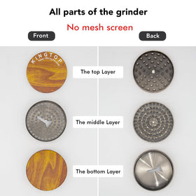 KINGTOP grinder top view highlights compact 3-inch size for easy handheld use.