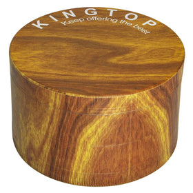 KINGTOP wood-grain brown grinder complements modern kitchen decor.