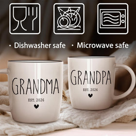 Kinkiii gift box including grandma and grandpa mugs for easy gifting.