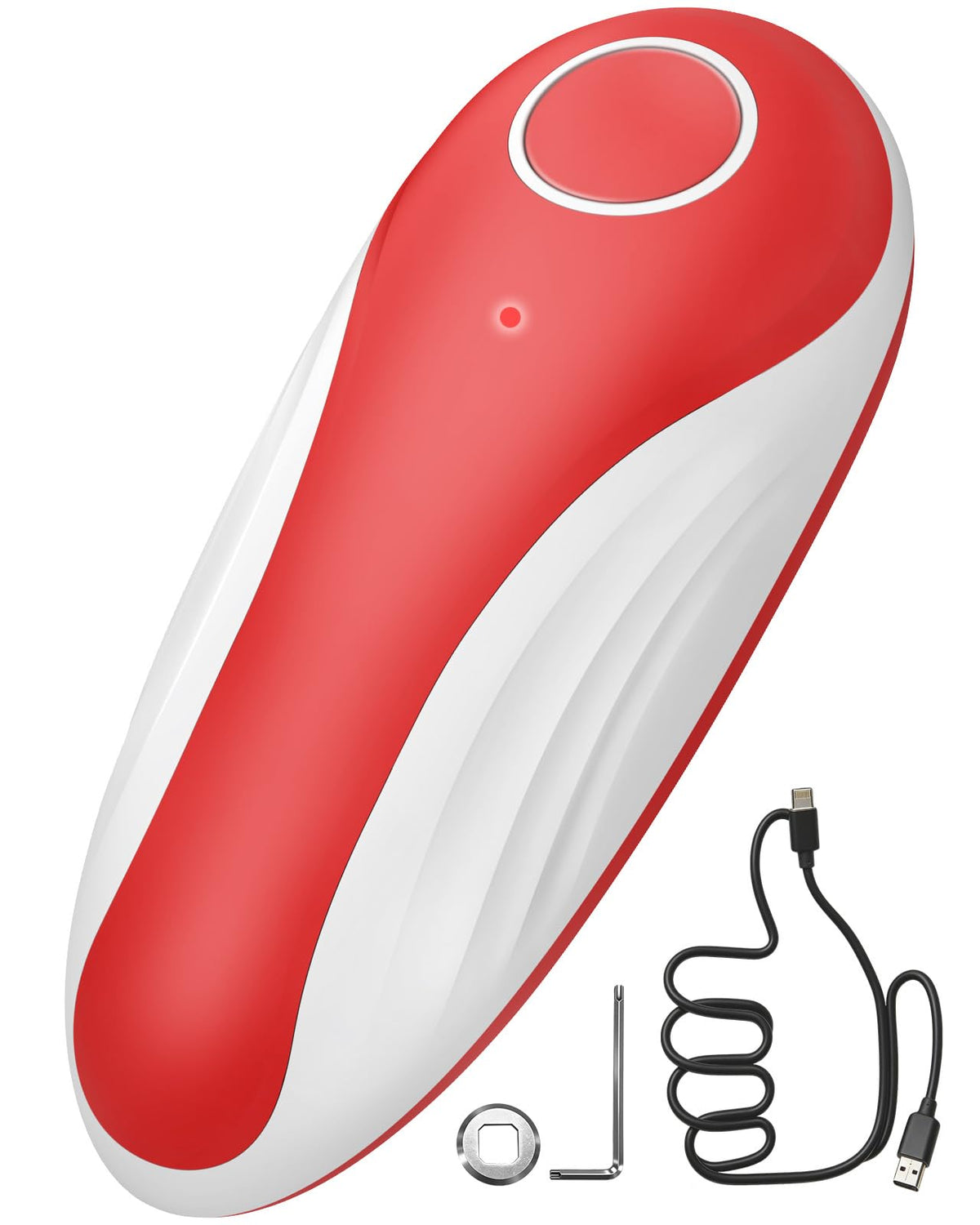 Kinlaner One Touch can opener with indicator light for easy, safe opening.