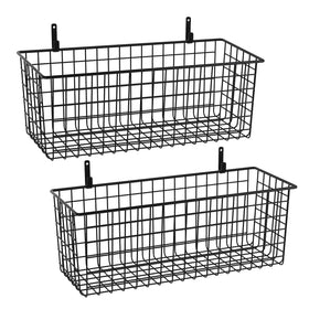 Kinlink 2-sets extra-large hanging wall basket front view for easy access and visibility.