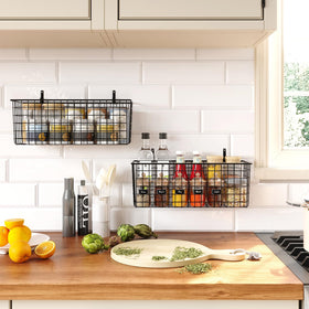 Kinlink kitchen-use snacks organized in the wall basket.