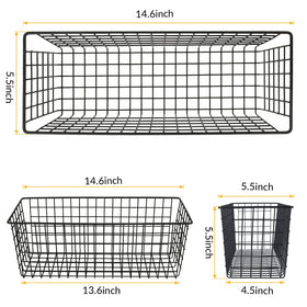 Kinlink wall basket side view showing sturdy metal wire and compact storage.