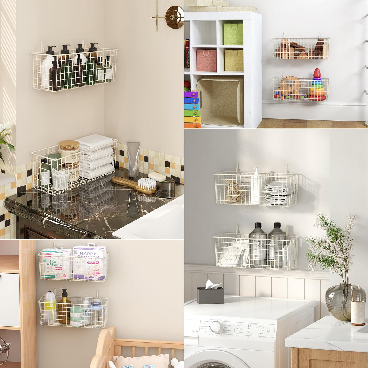 KINLINK multipurpose storage solution holds fruits, books, or toys with clear visibility.