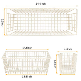 KINLINK extra-large hanging basket wall mount storage demonstrates organized pantry and decluttered surfaces.