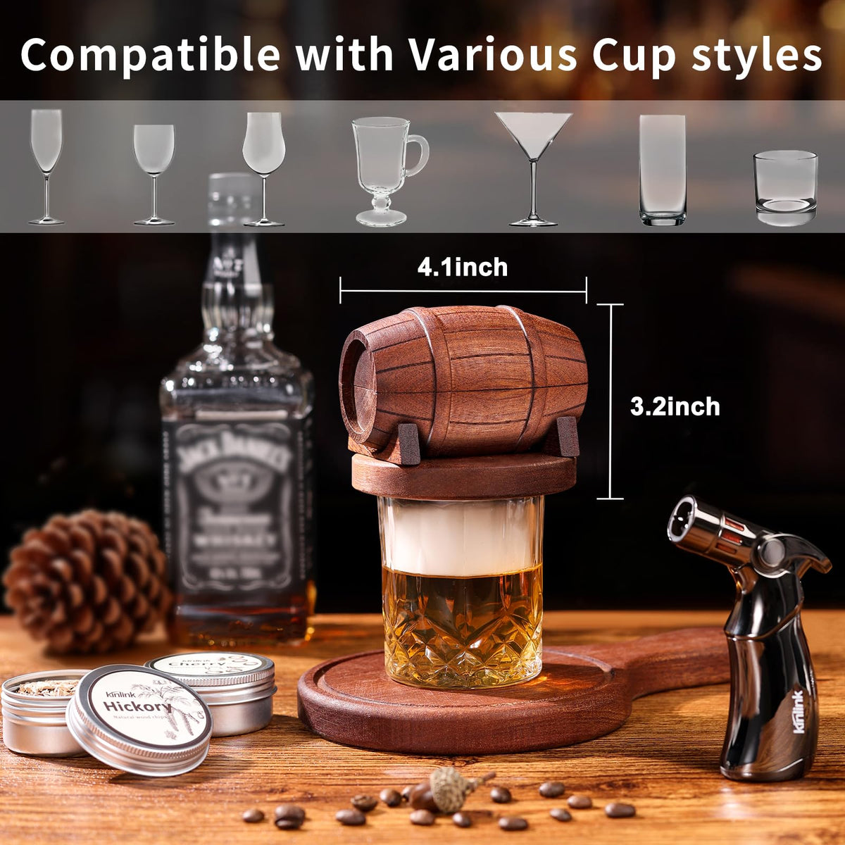 Kinlink round ice cube molds for slow-melting spirits.
