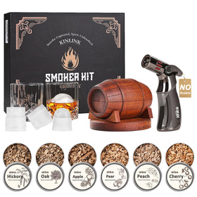 Kinlink whiskey smoker kit with torch for rich, aromatic cocktails.