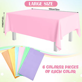 Kinlop pastel tablecloth laid over a table with rainbow hues