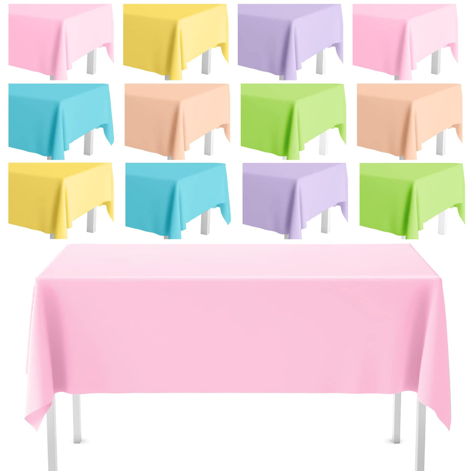 Kinlop pastel tablecloth pack in rainbow colors for festive decor