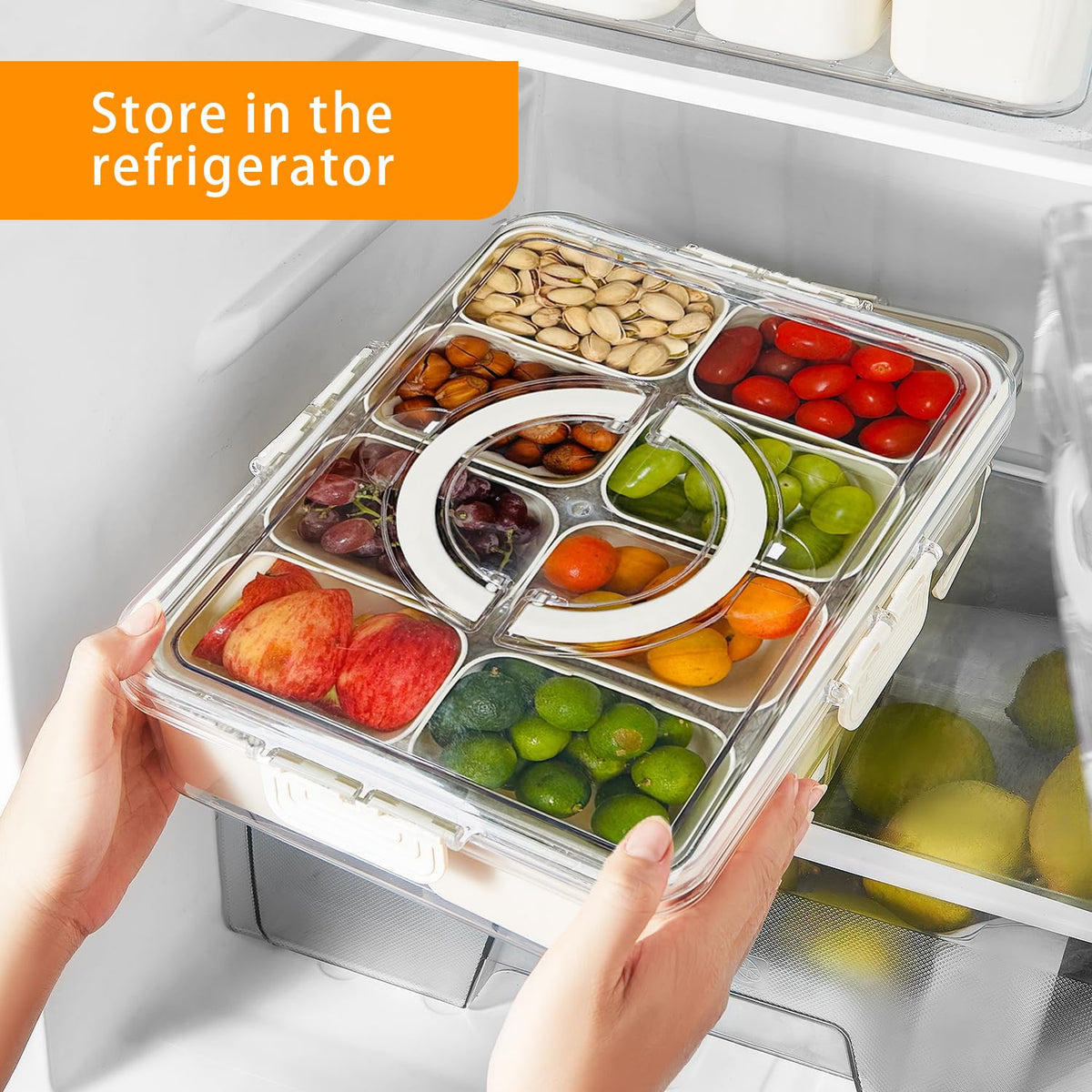 KINNSTO Snackle Box foldable handle design for easy portability.