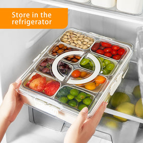 KINNSTO Snackle Box foldable handle design for easy portability.