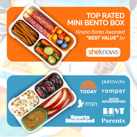 Kinsho silicone overlay aids easy lid opening and secure handling.