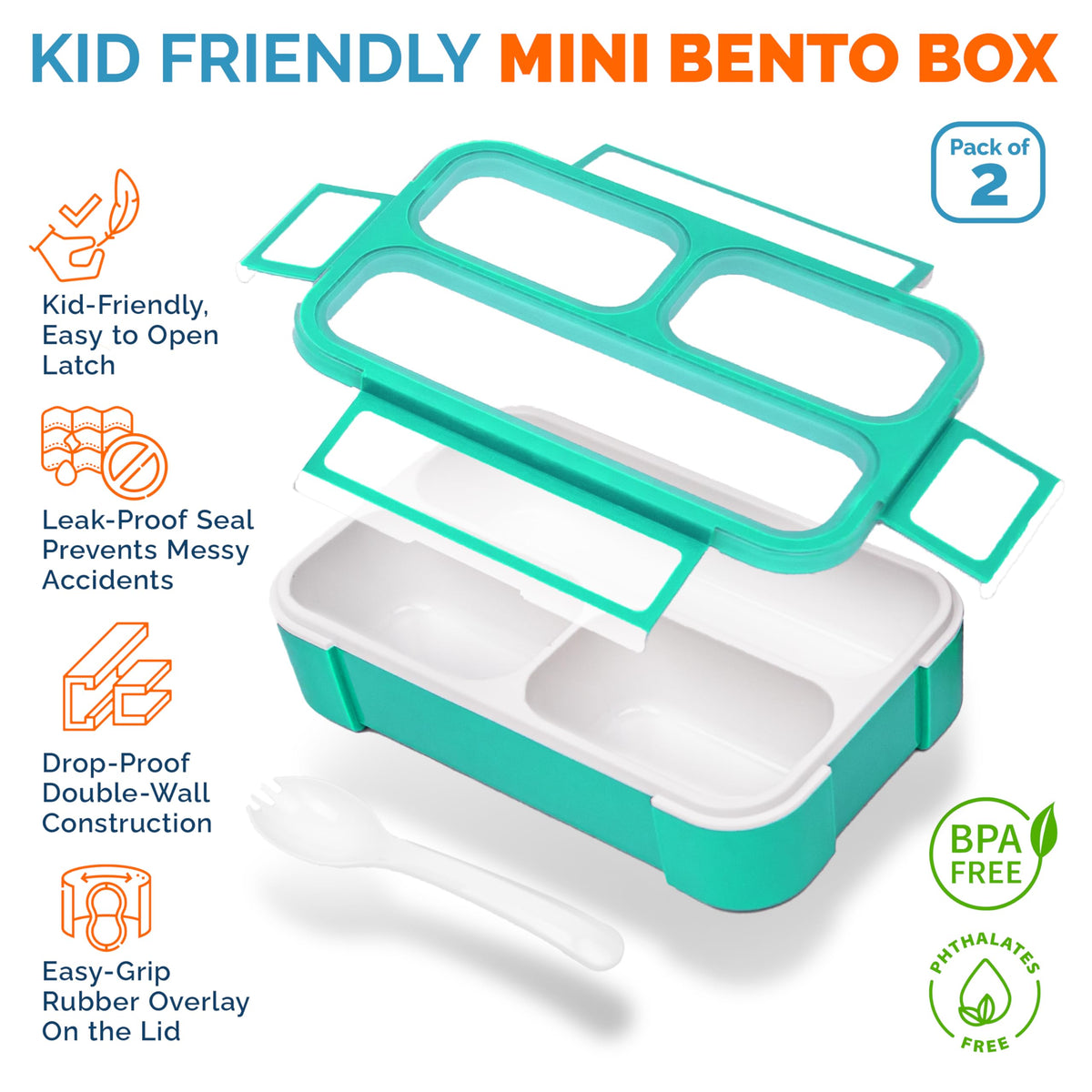 Kinsho three-compartment layout keeps foods separated for balanced lunches.