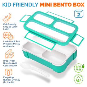 Kinsho three-compartment layout keeps foods separated for balanced lunches.