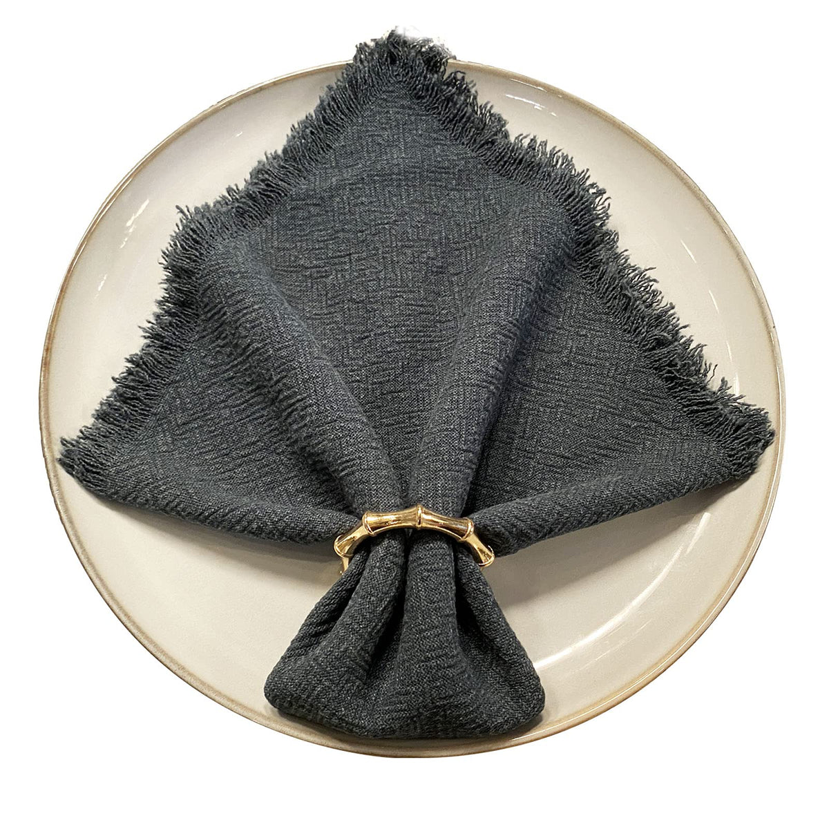Kintyno 12-piece napkin rings in gold bamboo knuckles for elegant table decor