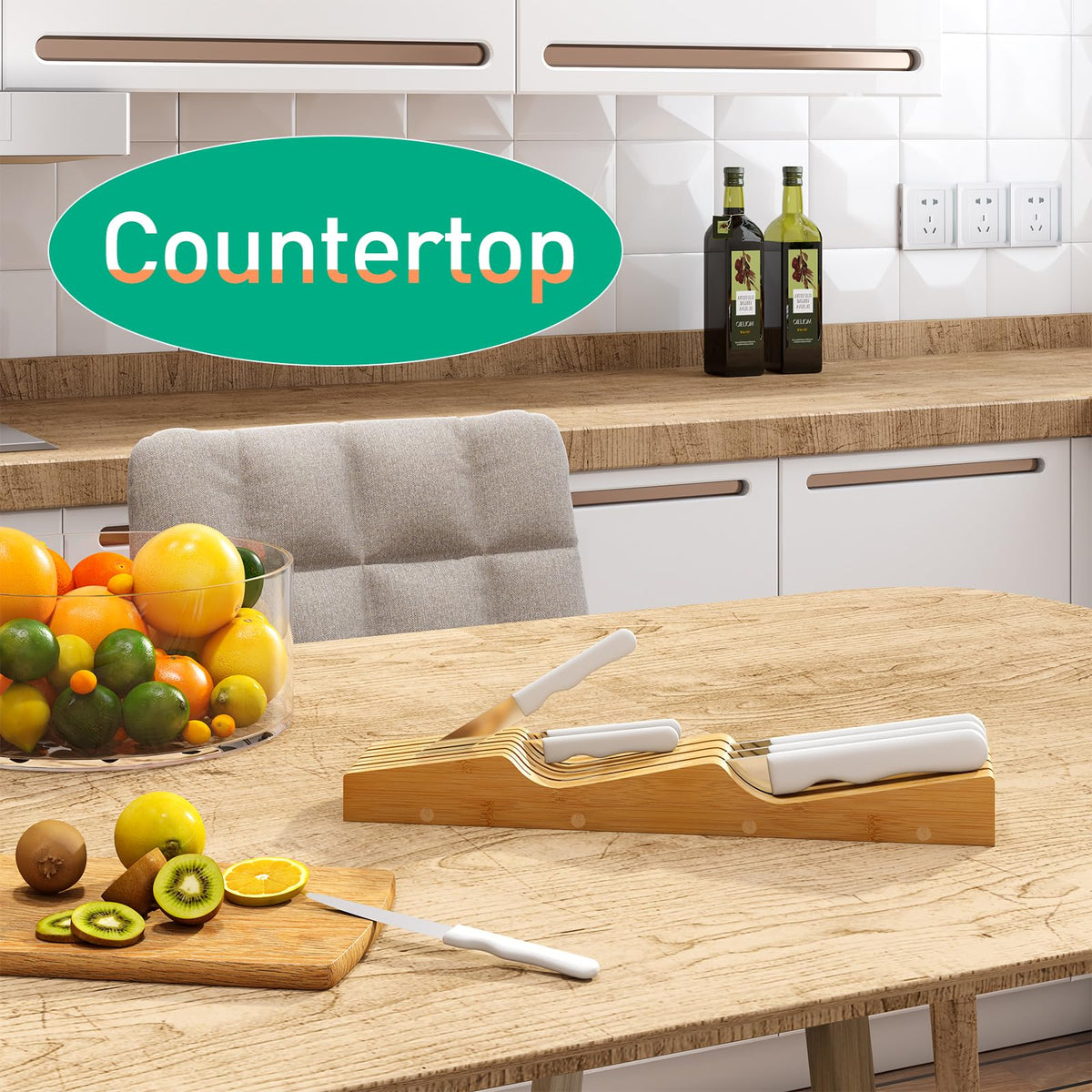 Kiplant easy-clean bamboo surface for quick wipe-down and maintenance.