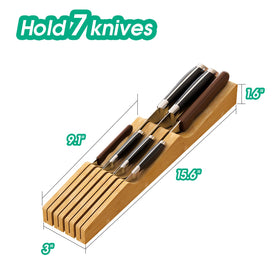 Kiplant in-drawer knife block design saves counter space and protects blades.