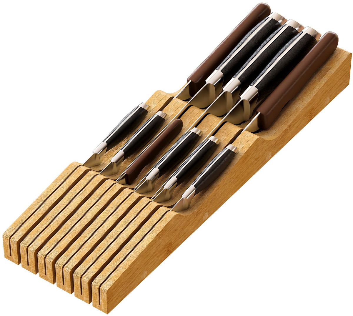 Kiplant knife drawer organizer for 11 knives keeps your kitchen tidy.