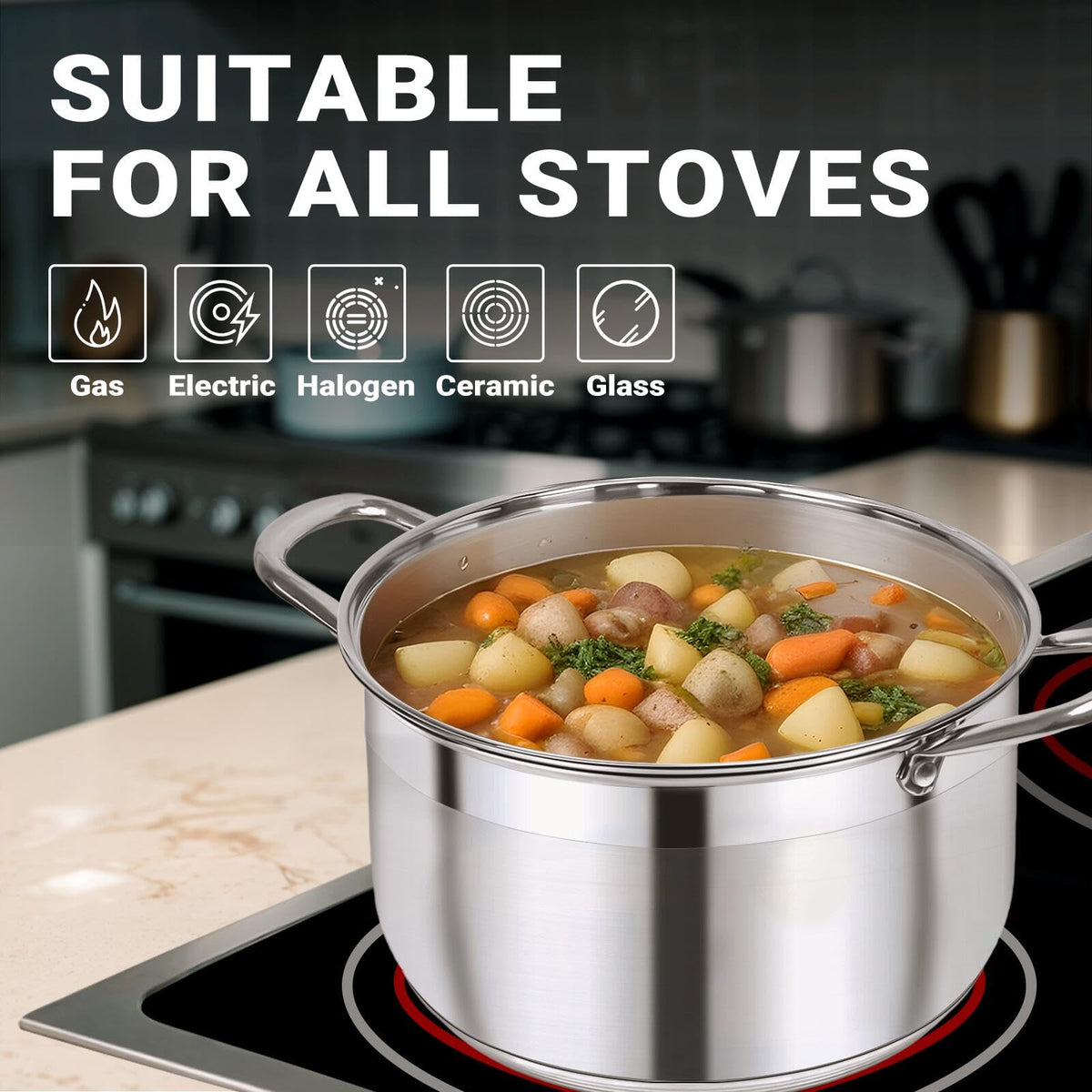 Kirecoo canning bath-ready stockpot supports jar processing