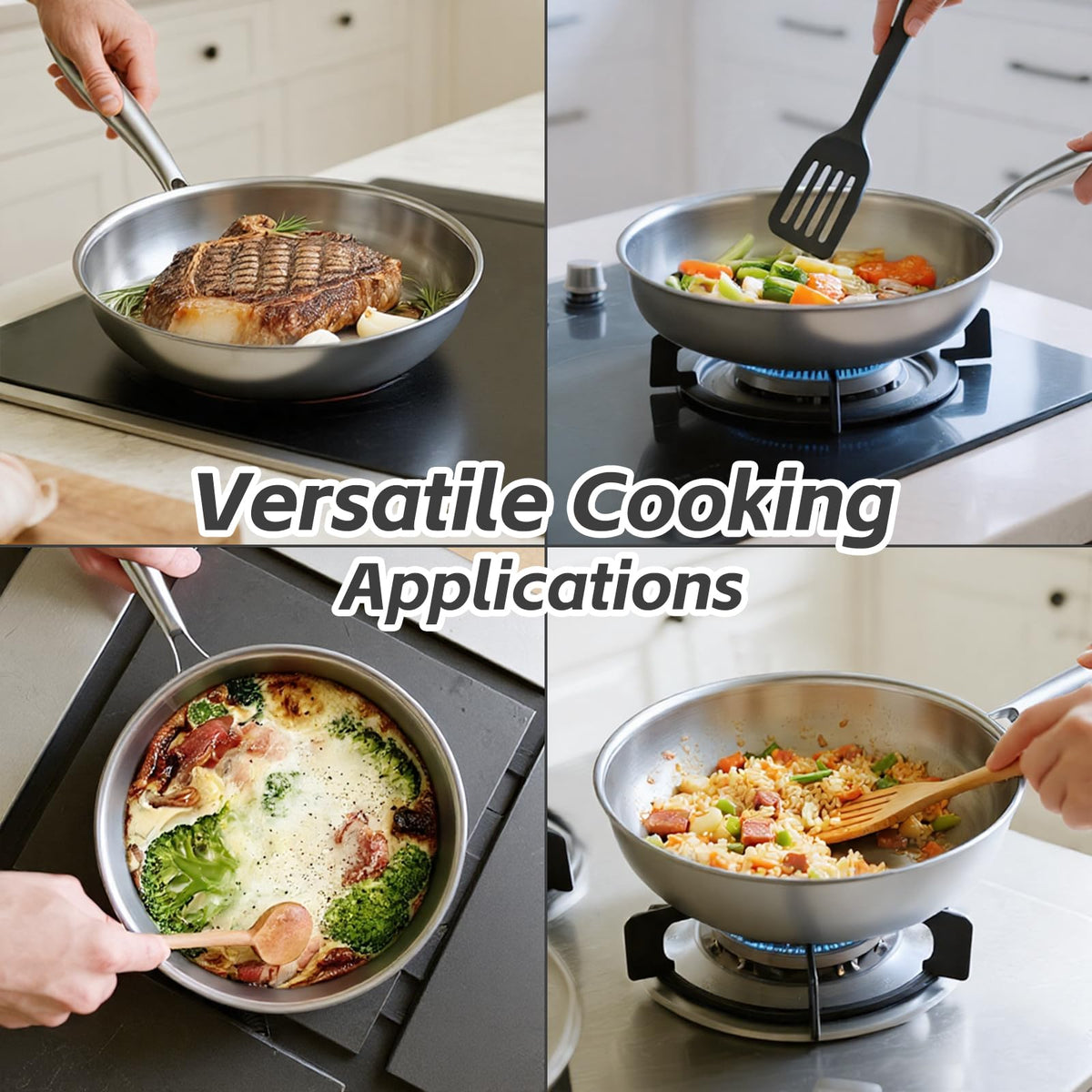 Kirecoo Tri-Ply Pan excels at frying, searing, sautéing and more.