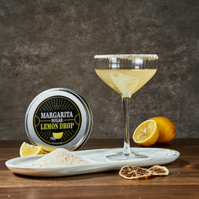 Kiri & Sons rimmer on bar setup with ready-to-rim cocktails