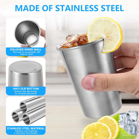 KISEER 304 stainless steel cups with polished interior for smooth sipping.