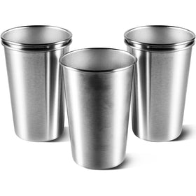 KISEER 5-pack 16oz stainless steel pint cups for versatile bar and home use