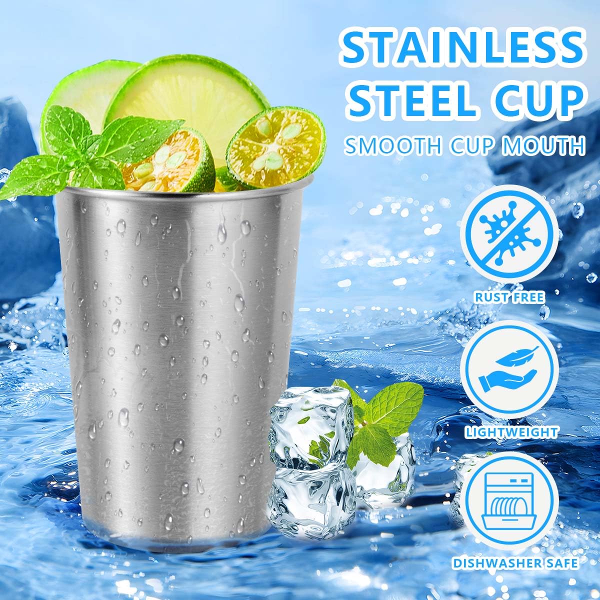 KISEER shatterproof metal cups ideal for outdoor use.