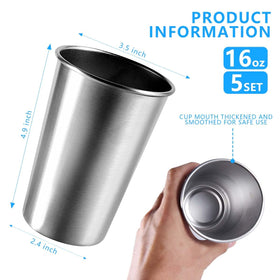 Stackable KISEER stainless steel pint cups saving space in kitchens and bars