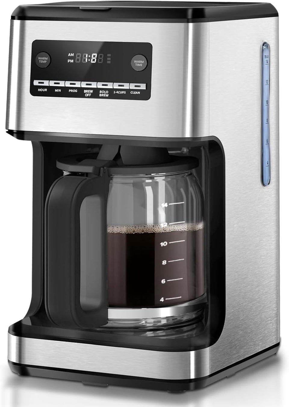Kismile 14-cup coffee maker with glass pot for entertaining mornings