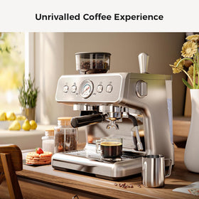 Kismile includes pitcher, tamper, filters, cleaning kit for complete setup