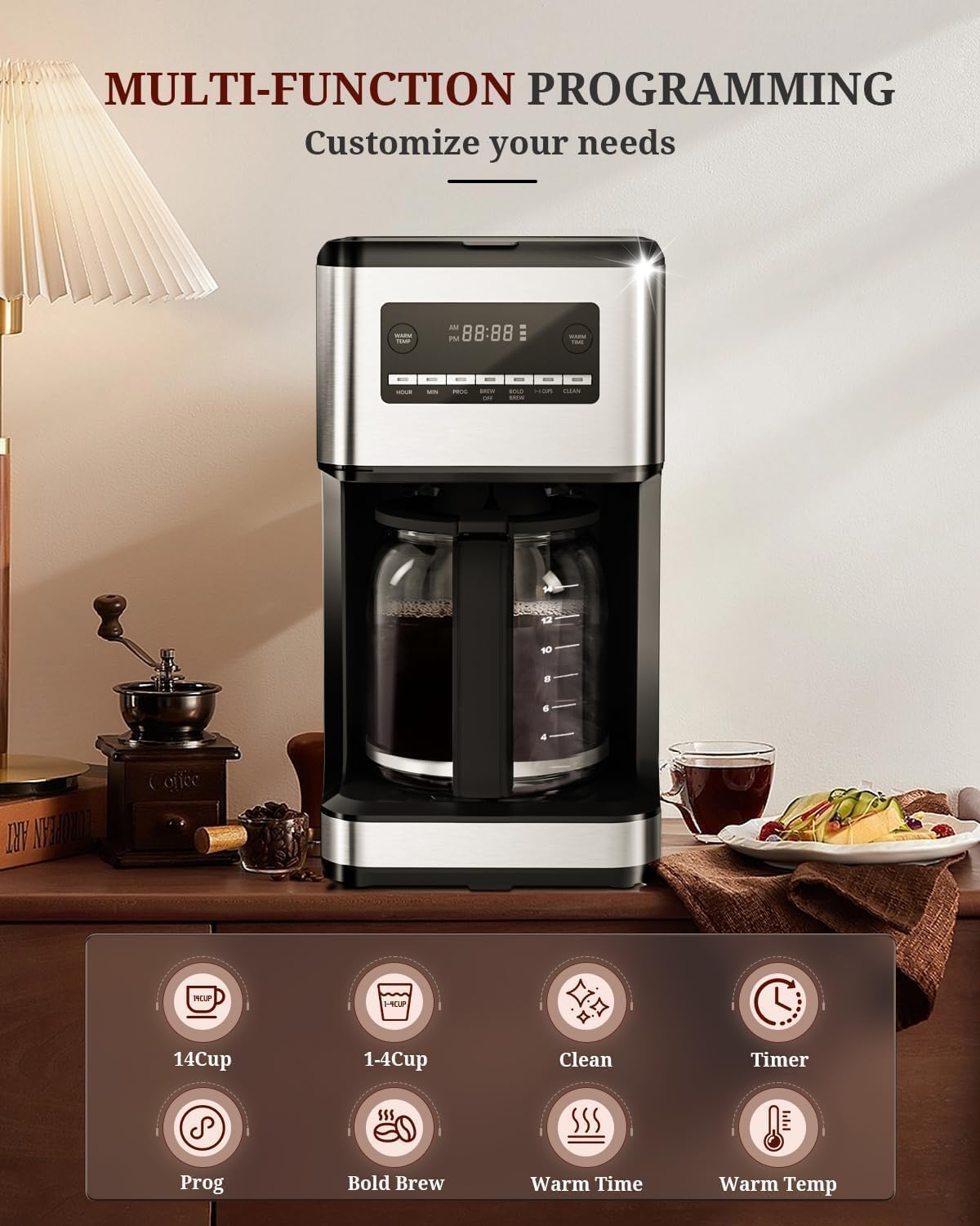 Kismile coffee maker normal and bold brew options for richer flavor
