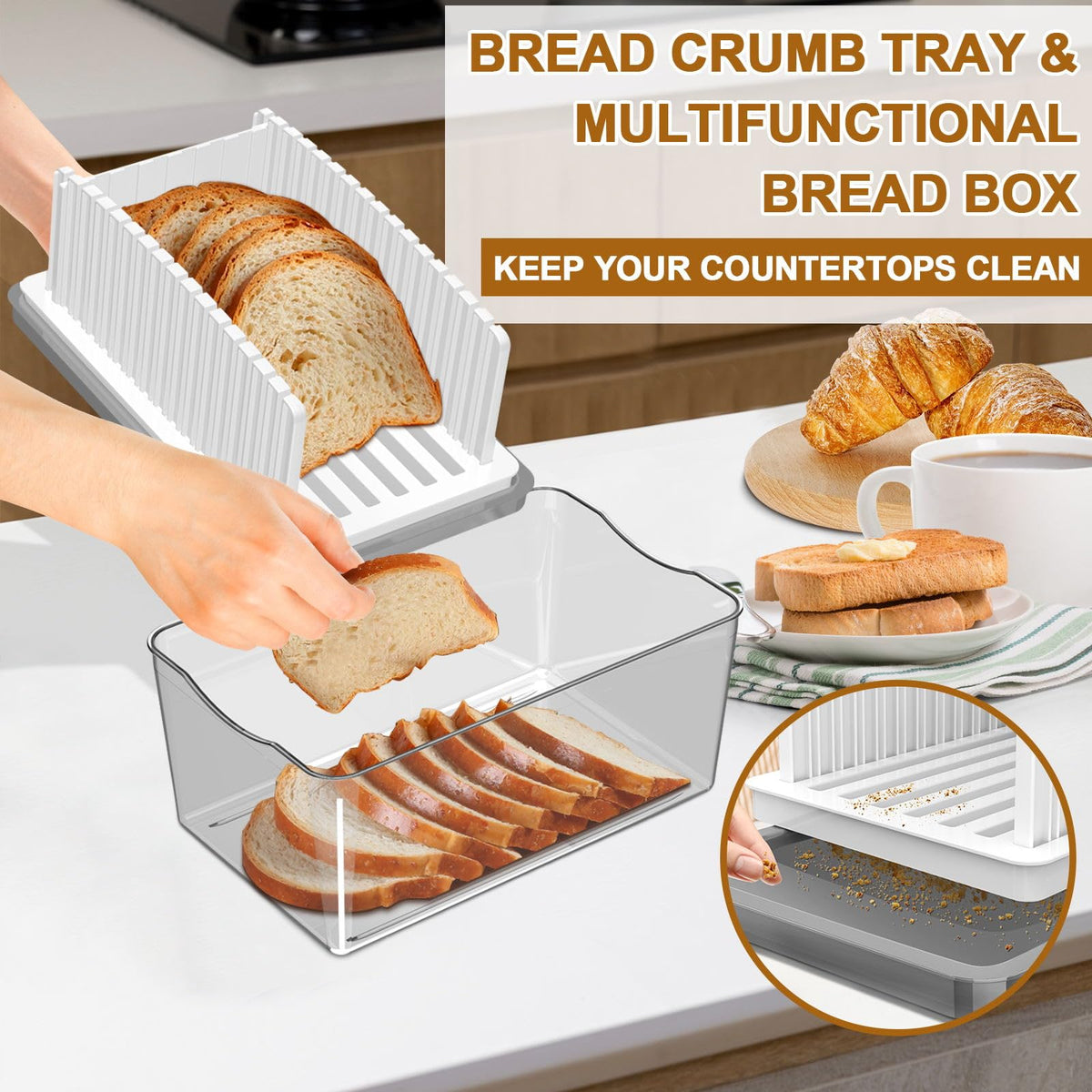 Kiss Core adjustable-width slicer accommodates baguettes to large loaves