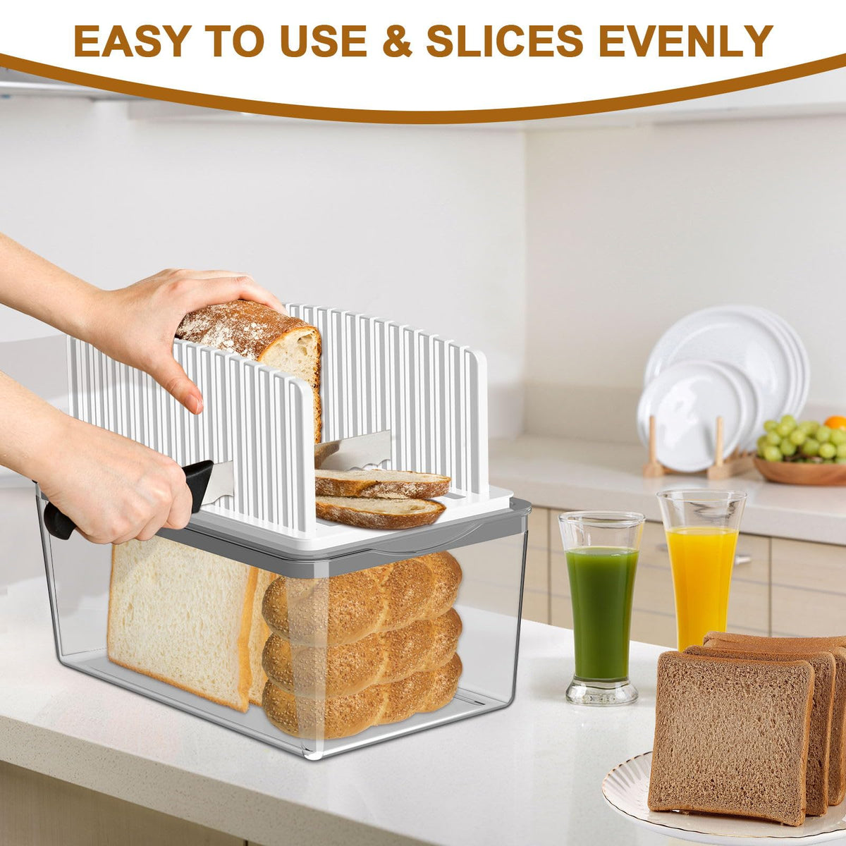 Kiss Core bread box lid storage keeps bread fresh on the counter