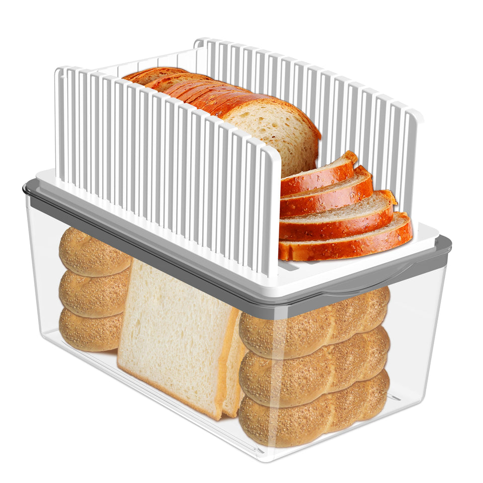 Kiss Core bread slicer assembly showing adjustable width for even slices