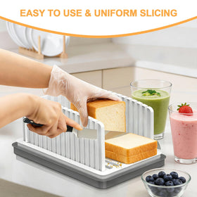 Kiss Core bread slicer crumb tray catches crumbs for a cleaner countertop