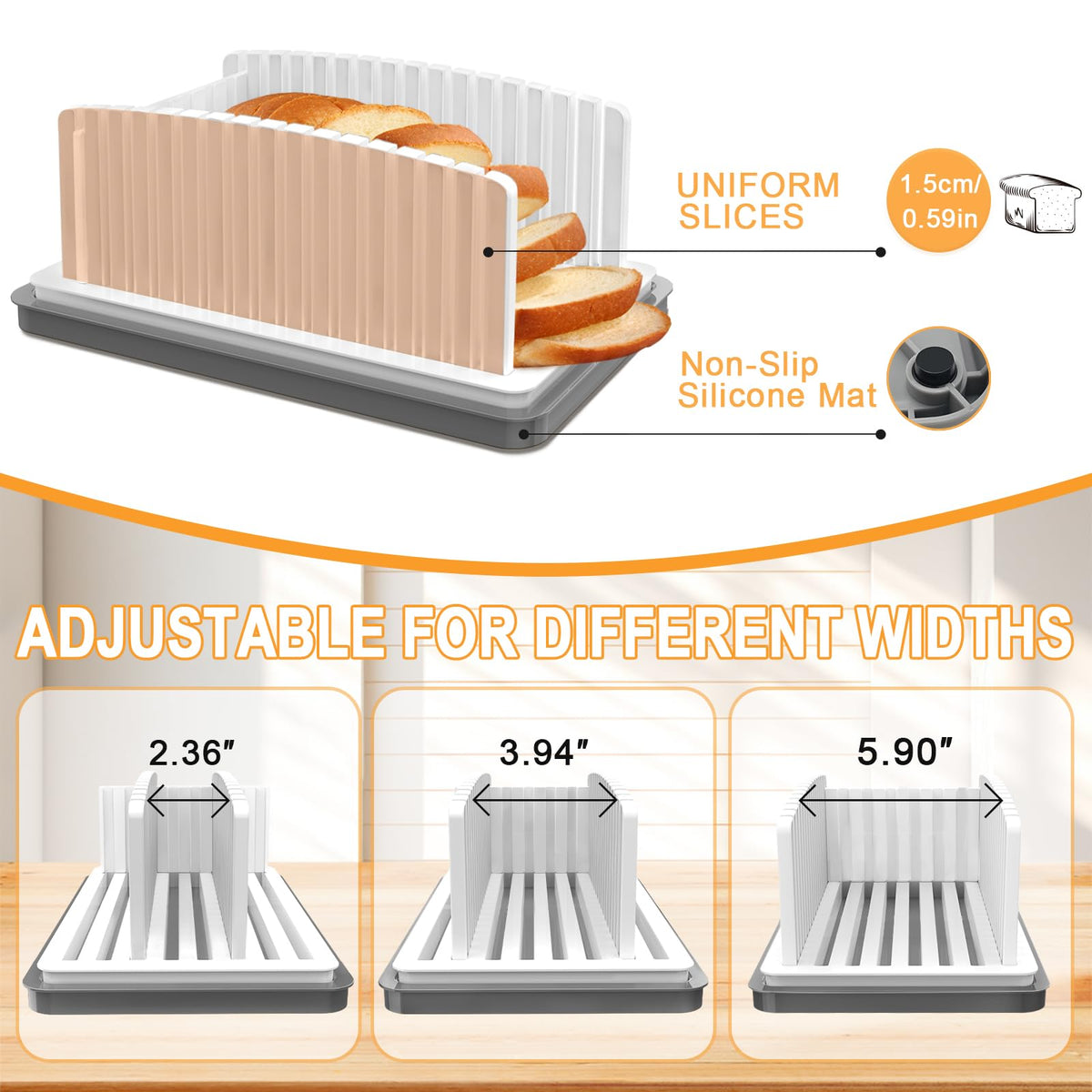 Kiss Core bread slicer foldable design stored flat for compact kitchen use