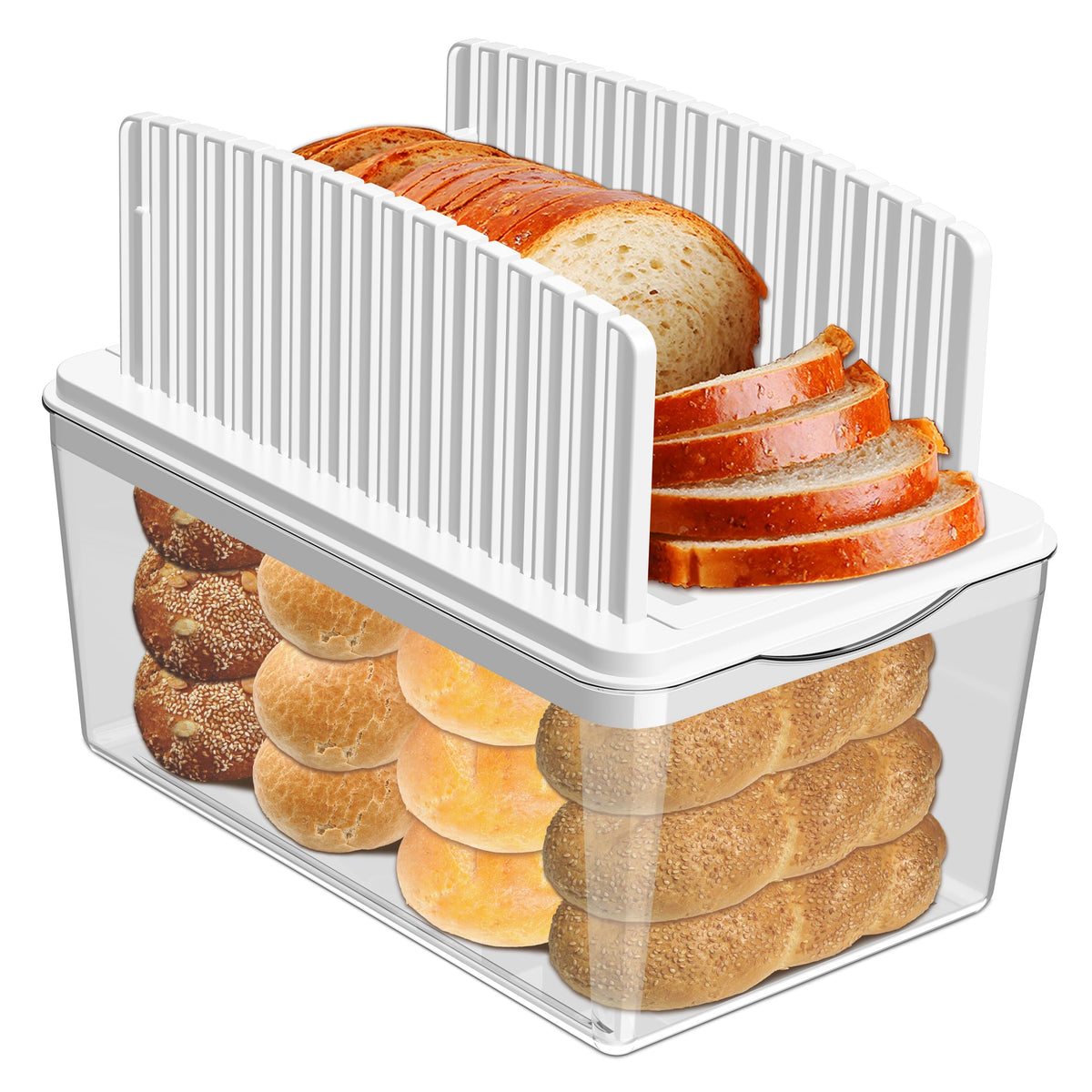 Kiss Core upgrade pull-out bread slicer with box enables clean, hands-free slicing