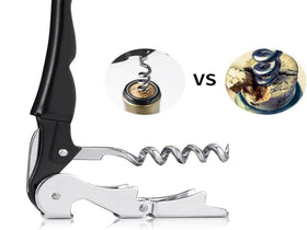 Kit-Home integrated foil cutter speeds bottle preparation.