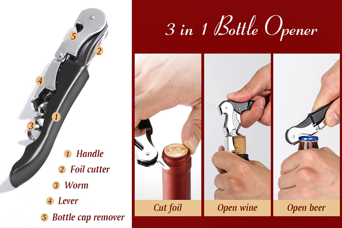 Kit-Home lightweight compact corkscrew ideal for on-the-go bartenders.