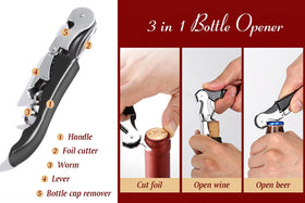 Kit-Home lightweight compact corkscrew ideal for on-the-go bartenders.